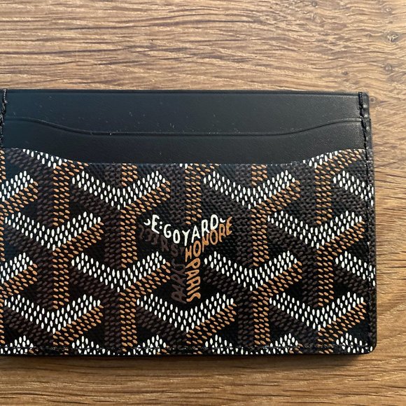 New Goyard SaintSulpice CardHolder- Classic Black Canvas/Leather Compact Wallet - Picture 9 of 10